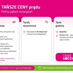 Taryfy prądu PGE: G11, G12, G12w (czas letni/zimowy), G13. Taryfy dynamiczne i tanie godziny.