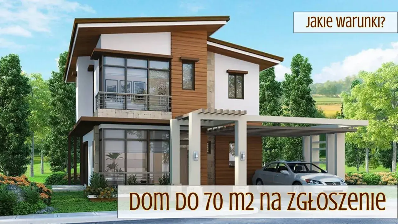 Nowoczesny dom 70m2 bez pozwolenia, projekt za darmo. Zobacz, jakie warunki!