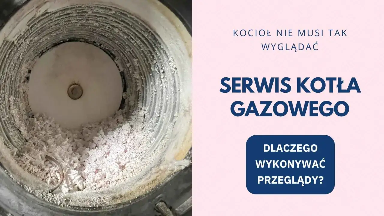 Wnętrze kotła gazowego z osadem. Regularny przegląd kominiarski zapobiega takim zanieczyszczeniom i zapewnia sprawne działanie ogrzewania.